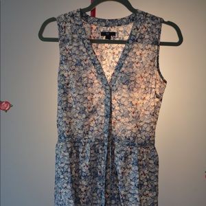 Summer dress, blue and white floral